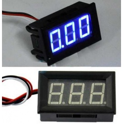 merací prístroj voltmeter panelový LED modrý ,2,5-30V