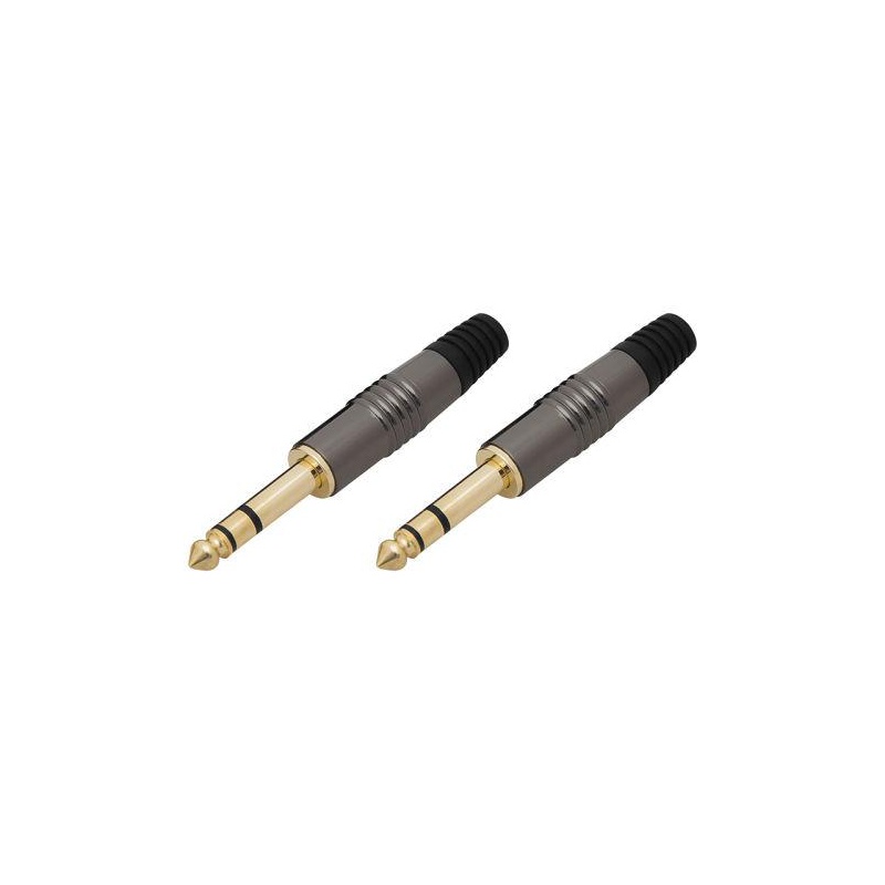 Jack 6,3mm HQ stereo kab.čierny ST J811 (balenie 2ks)