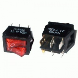 Prepínač kolískový 2pol./3 pin ON-ON 250V/6A čierny