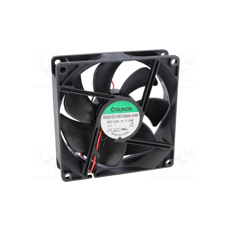 ventilátor 92x25 12VDC , 87,55m3/h, 34dBA