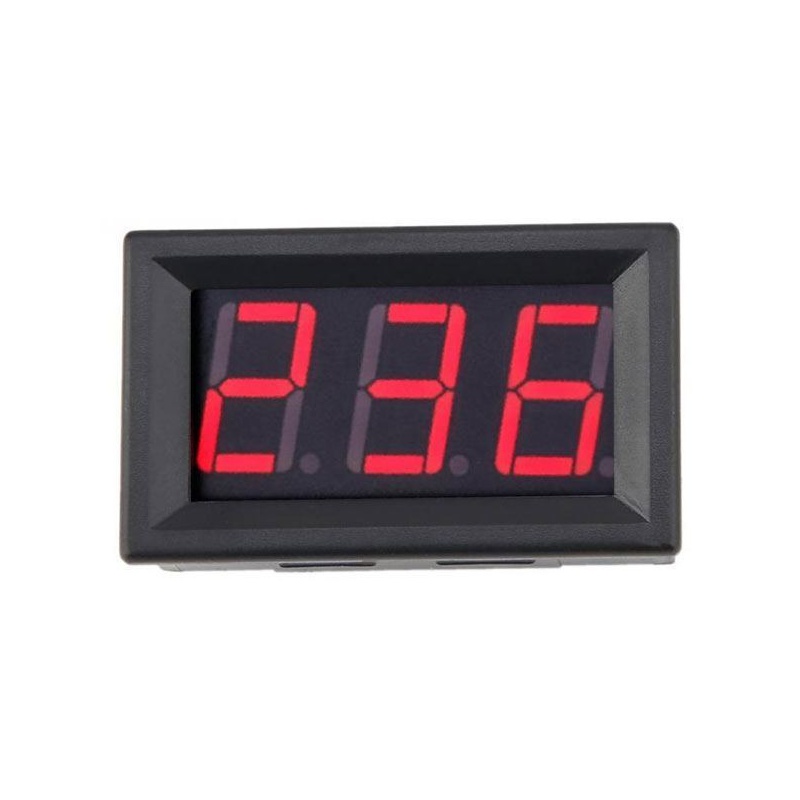 merací prístroj voltmeter panelový LED červený, 70-500VAC,2 výv.