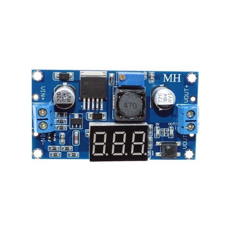 ARDUINO napájací modul, step-down menič 2A s LM2596+displej