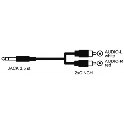 kábel JACK3,5ST-2RCA 5m S 30625