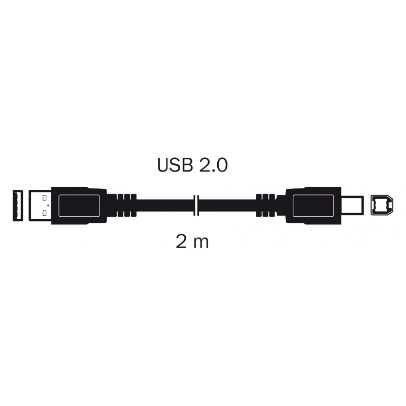 kábel  USB 2,0 A KON. - B KON. 2M S 3701
