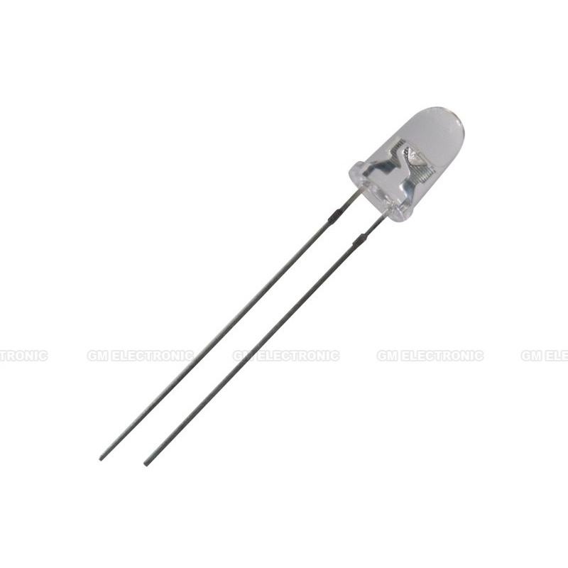 led 5mm teplá biela 43000/8st 3,1V 20mA