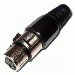 konektor  XLR 3PIN zásuvka čierna na kábel