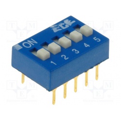 prepínač DIP-SWITCH, 5 sekcí, EDG105S