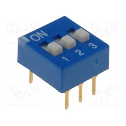 prepínač DIP-SWITCH, 3 sekcie, EDG103S