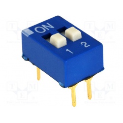 prepínač DIP-SWITCH, 2 sekcie, EDG102S