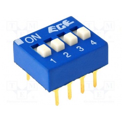 prepínač DIP-SWITCH, 4 sekcie, EDG104S