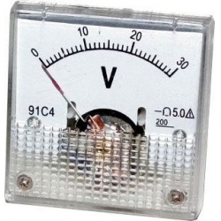 voltmeter panelový MP 30V jednosmerných 45x45mm