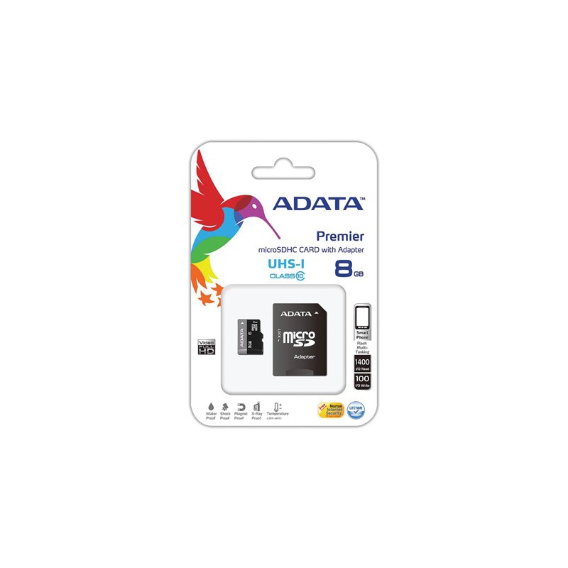 Karta SDHC 8GB Adata Class 10+ adaptér