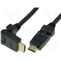 kábel  HDMI - HDMI, 2,5m otočná koncovka