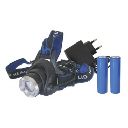 čelovka  LED Cree XML-T6 + 2x 18650 + nabíjačka